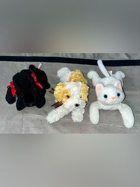 Beanie Babies Gigi (dog), Darling (dog) & Flip (cat) - EXCELLENT CONDITION